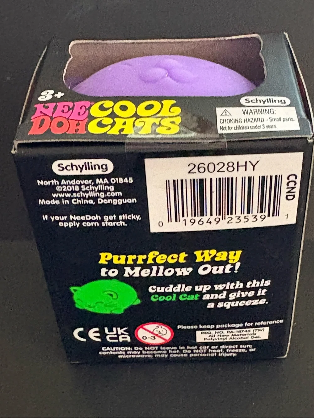 Schylling Needoh Cool Cats Purple Cat Stress Toy